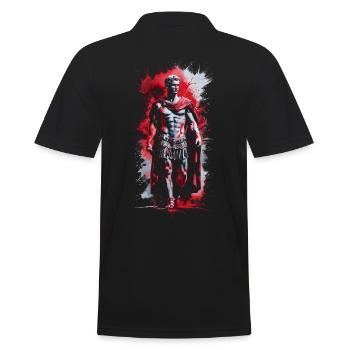 julius caesar rom reich porträt muskulös - Männer Poloshirt - Schwarz - Hinten - Kai (181cm)