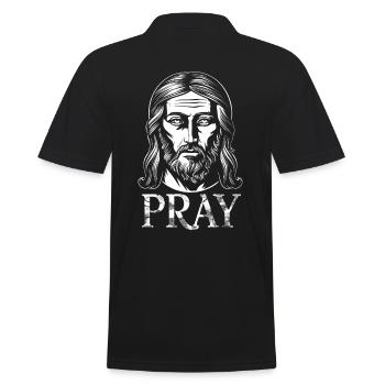 Jesus Christus bete - Männer Poloshirt - Schwarz - Hinten - Kai (181cm)