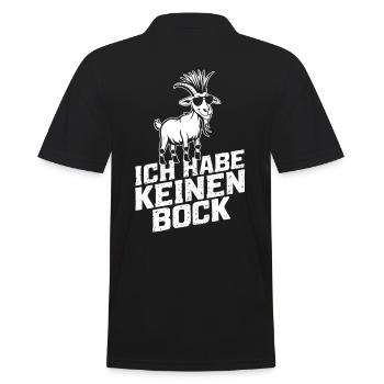 ich habe keinen bock - Männer Poloshirt - Schwarz - Hinten - Kai (181cm)