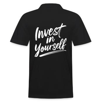 Invest in yourself Motivational - Men's Polo Shirt - black - Back - Kai (181cm)