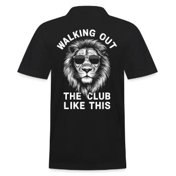 Löwe geht wie dieser Rave / Party aus dem Club - Männer Poloshirt - Schwarz - Hinten - Kai (181cm)