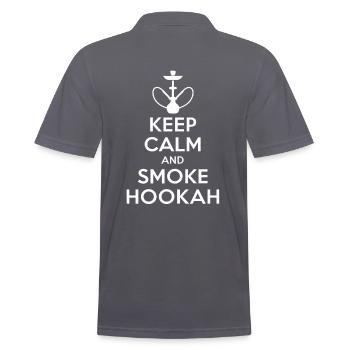 keep calm and smoke hookah - Men's Polo Shirt - charcoal grey - Back - Nico (186cm)