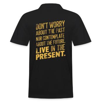 Live in the present - Men's Polo Shirt - black - Back - Kai (181cm)