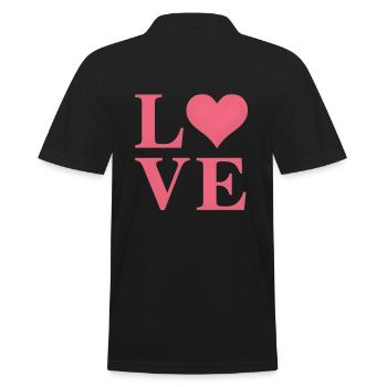 Liebe Herz - Männer Poloshirt - Schwarz - Hinten - Kai (181cm)