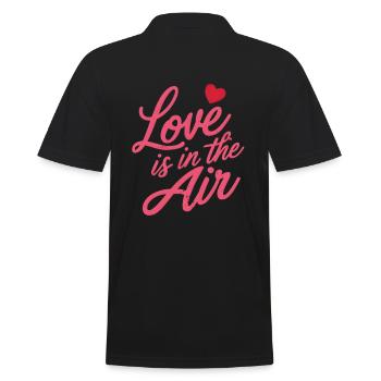 love is in the air - Men's Polo Shirt - black - Back - Kai (181cm)
