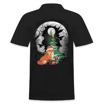 Wald Fuchs Weihnachten Tannenbaum Füchse Kind - Männer Poloshirt - Schwarz - Hinten - Kai (181cm)