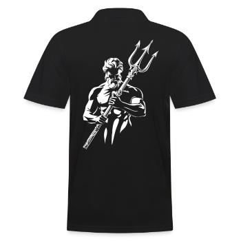 Poseidon Dreizack - Männer Poloshirt - Schwarz - Hinten - Kai (181cm)
