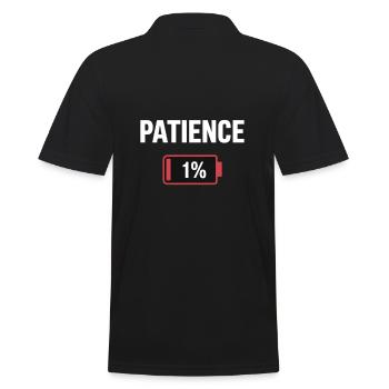 Geduld 1% - Männer Poloshirt - Schwarz - Hinten - Kai (181cm)