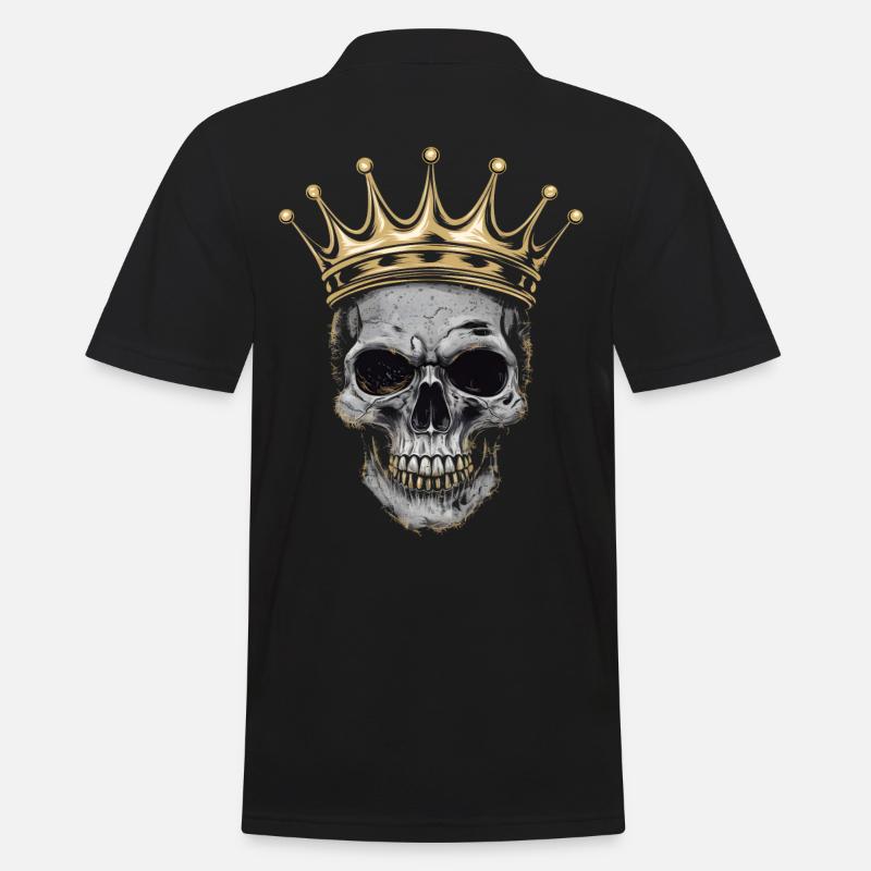 Schädel mit Krone - Männer Poloshirt - Schwarz