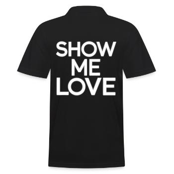 Zeig mir Liebe - Männer Poloshirt - Schwarz - Hinten - Kai (181cm)