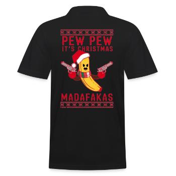 Funny Christmas banana - Men's Polo Shirt - black - Back - Kai (181cm)