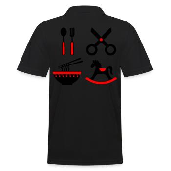 Bébé avec un contraste élevé - Polo Homme - noir - Dos - Kai (181cm)