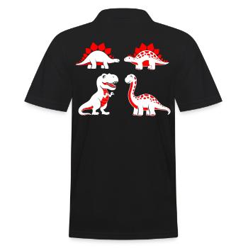 Bébés dinosaures contrastés - Polo Homme - noir - Dos - Kai (181cm)