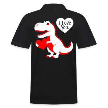 Baby-t-rex à contraste élevé - Polo Homme - noir - Dos - Kai (181cm)