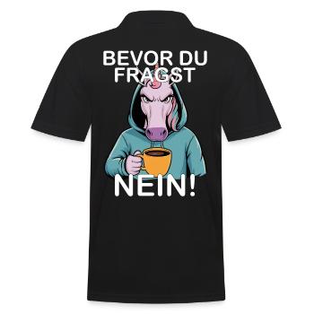 Avant de demander Pas de licorne drôle - Polo Homme - noir - Dos - Kai (181cm)