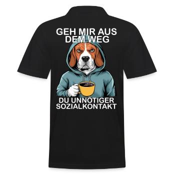 Écarte-toi de mon chemin, contact social inutile - Polo Homme - noir - Dos - Kai (181cm)