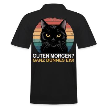 Good morning very thin funny black - Men's Polo Shirt - black - Back - Kai (181cm)