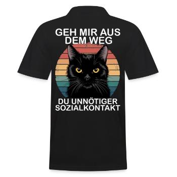 Écarte-toi de mon chemin, contact social inutile - Polo Homme - noir - Dos - Kai (181cm)