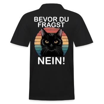 Before You Ask No Funny Black Cat - Men's Polo Shirt - black - Back - Kai (181cm)