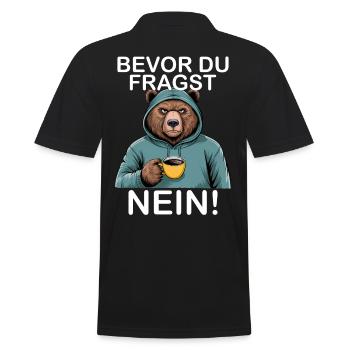 Avant de demander à No Grizzly Funny Bear - Polo Homme - noir - Dos - Kai (181cm)