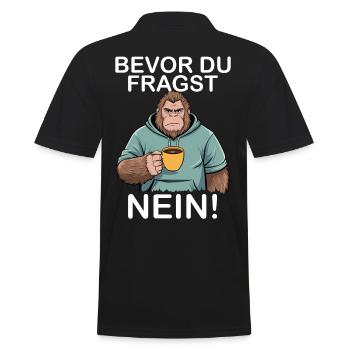 Bevor Du Fragst Nein Bigfoot - Männer Poloshirt - Schwarz - Hinten - Kai (181cm)