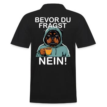 Avant de demander Aucun Rottweiler drôle - Polo Homme - noir - Dos - Kai (181cm)