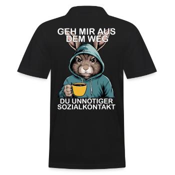 Contact social inutile Lapin drôle Lapin - Polo Homme - noir - Dos - Kai (181cm)