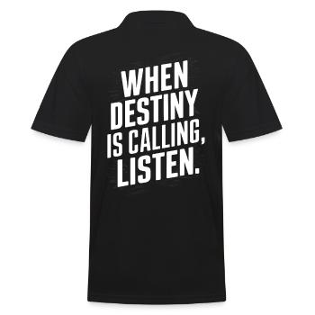When destiy is calling listen - Men's Polo Shirt - black - Back - Kai (181cm)