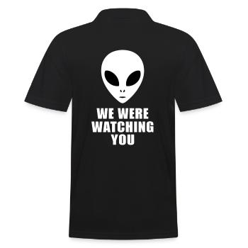 Alien, wir haben dich beobachtet - Männer Poloshirt - Schwarz - Hinten - Kai (181cm)