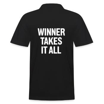 Der Gewinner bekommt alles - Männer Poloshirt - Schwarz - Hinten - Kai (181cm)