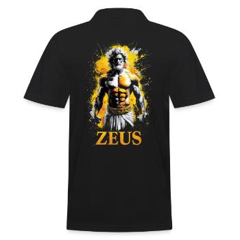 Zeus Gott griechische Mythologie - Männer Poloshirt - Schwarz - Hinten - Kai (181cm)