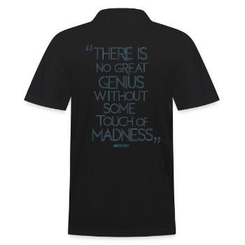 Zitat von Aristoteles gibt es kein großes Genie ohne - Männer Poloshirt - Schwarz - Hinten - Kai (181cm)