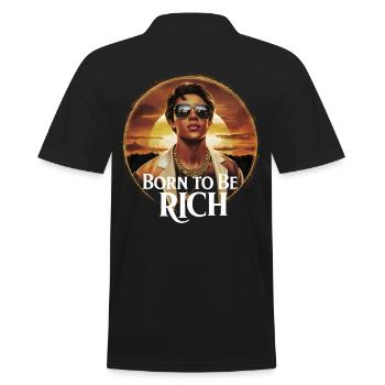 Né pour être un garçon riche coucher de soleil - Polo Homme - noir - Dos - Kai (181cm)