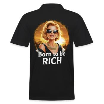 Born to be rich girl sunglasses sunrise - Men's Polo Shirt - black - Back - Kai (181cm)