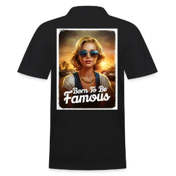 Born to be famous girl sunset sunglasses - Men's Polo Shirt - black - Back - Kai (181cm)