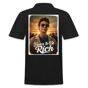 Born to be rich boy retro sunrise - Men's Polo Shirt - black - Back - Kai (181cm)