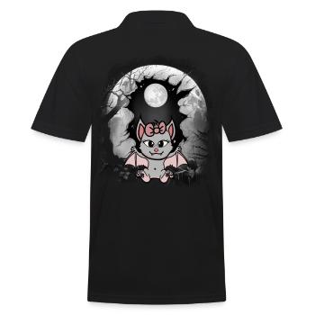 Child Halloween Bat Bats Kids - Men's Polo Shirt - black - Back - Kai (181cm)