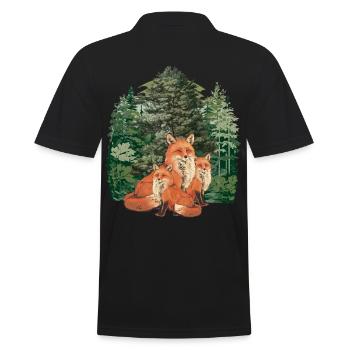 Forêt Animaux de la forêt Habitants de la forêt Renard Renards Nature - Polo Homme - noir - Dos - Kai (181cm)