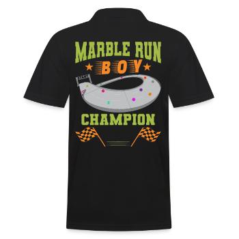 MARBLE RUN BOY - Men's Polo Shirt - black - Back - Kai (181cm)