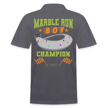 MARBLE RUN BOY - Men's Polo Shirt - charcoal grey - Back - Nico (186cm)