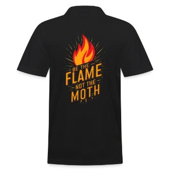 Be the flame not the moth Fire Burn - Men's Polo Shirt - black - Back - Kai (181cm)