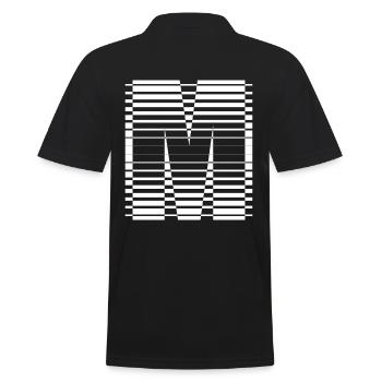 LETTER M - Men's Polo Shirt - black - Back - Kai (181cm)