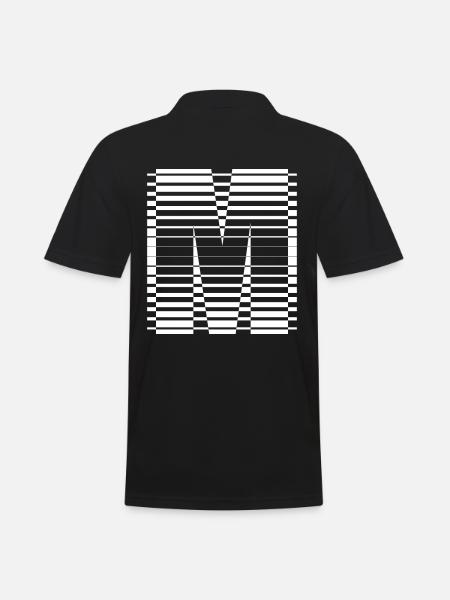 LETTER M - Men's Polo Shirt - black
