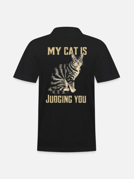 Mon chat vous juge - Polo Homme - noir