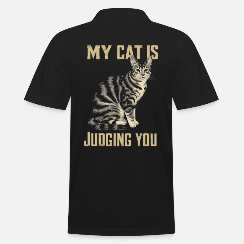Meine Katze verurteilt dich - Männer Poloshirt - Schwarz