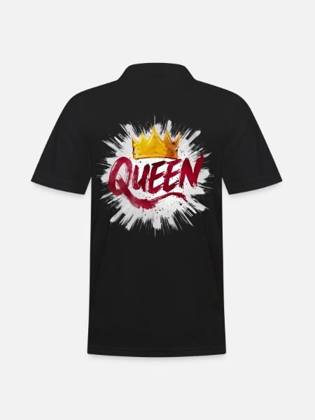 Queen with diadem - Men's Polo Shirt - black