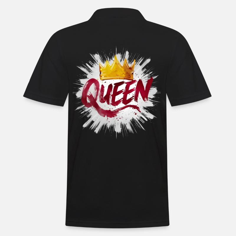 Königin mit Diadem - Männer Poloshirt - Schwarz