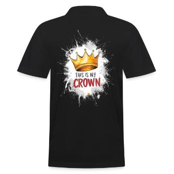 This is my crown / Funny Saying - Men's Polo Shirt - black - Back - Kai (181cm)