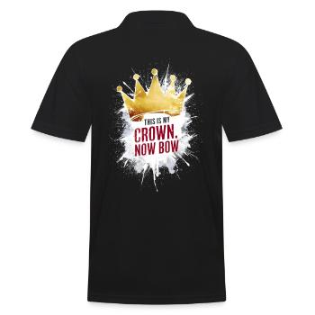 This is my crown now bow / Funny Saying - Men's Polo Shirt - black - Back - Kai (181cm)