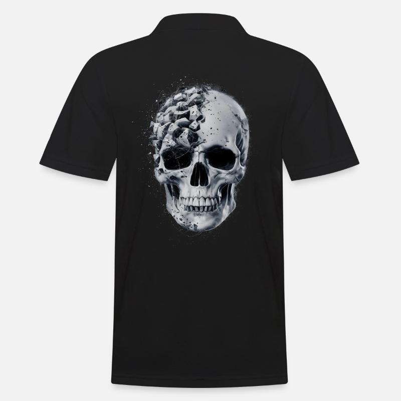 Zerfallener Schädel - Männer Poloshirt - Schwarz